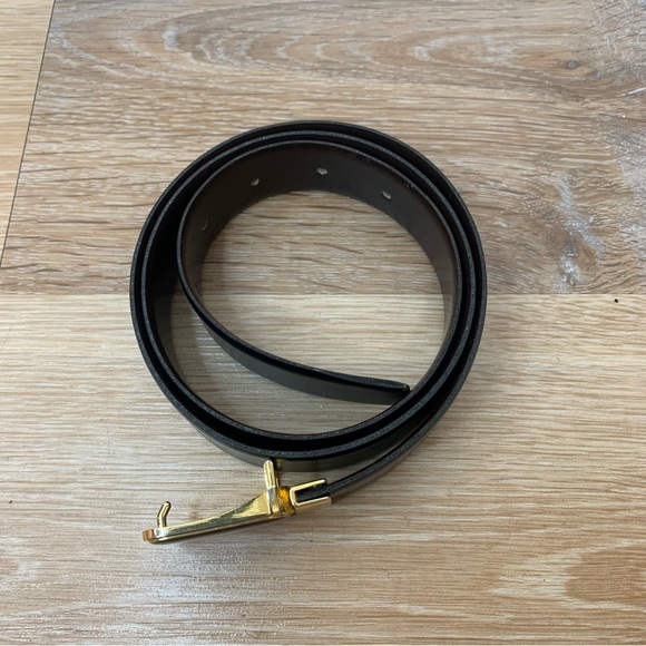 Christian Dior Vintage Size 34 Black Leather Belt - Picture 4 of 6